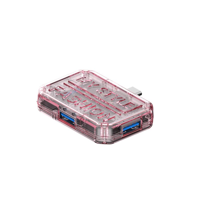 Transparent TypeC HDMI three in one suitable for mobile phones, tablets, iPads, splitter USB 3.0 docking station_voghion.com