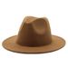 New French Style Solid Color Plain Hat For Men And Women, Simple Fedora, Jazz Hat, Elegant Wide Brim_voghion.com