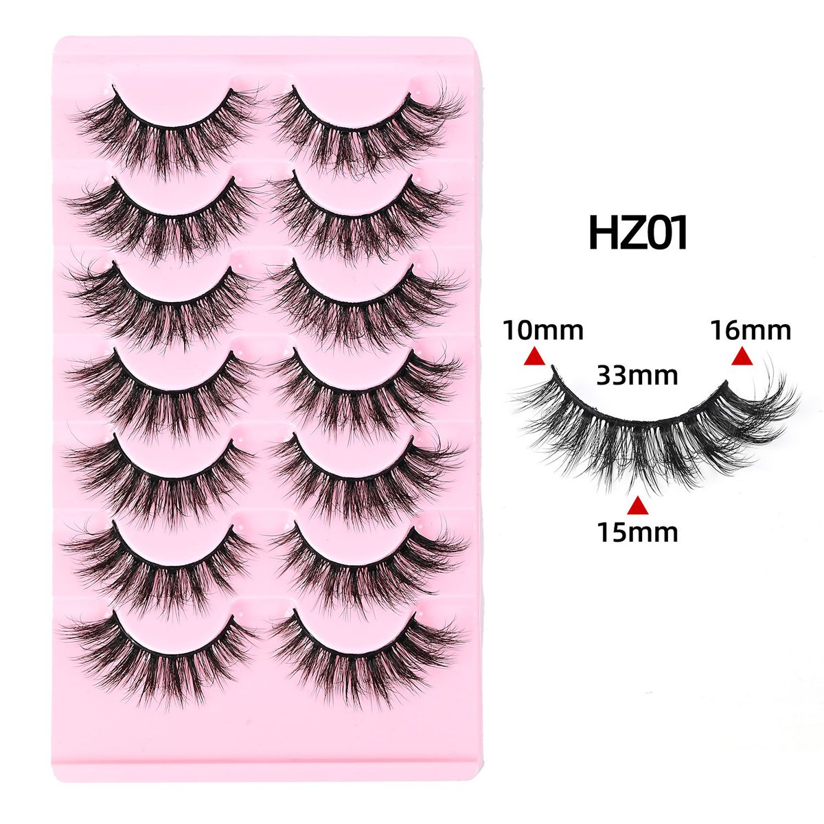 Conjunto de cílios postiços 5D fofos, estilo olho de gato, cílios postiços de vison, cacheados e bagunçados_voghion.com