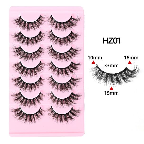 Conjunto de cílios postiços 5D fofos, estilo olho de gato, cílios postiços de vison, cacheados e bagunçados_voghion.com