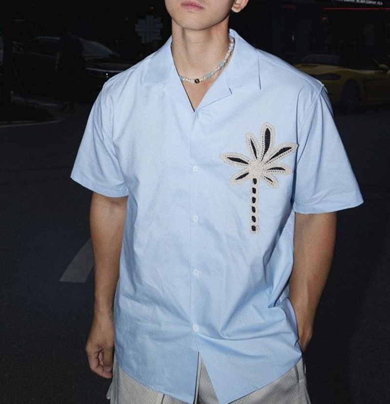 Camicia estiva da uomo a maniche corte, stile hawaiano, con colletto cubano, in tessuto di cocco, extra large_voghion.com