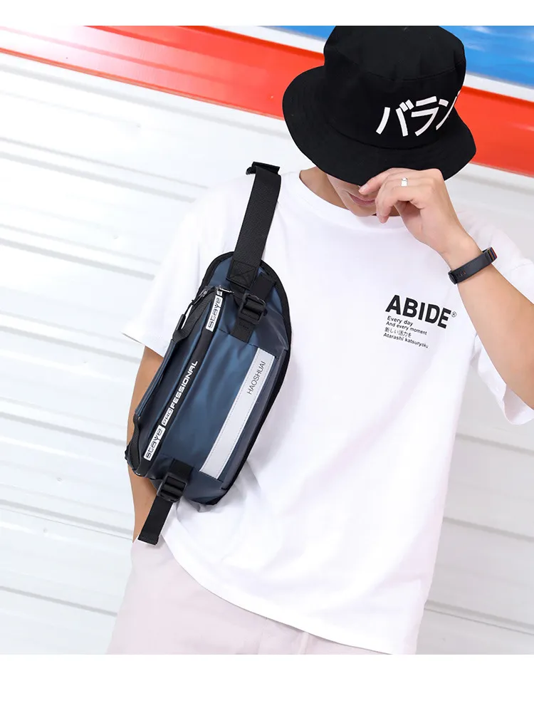 New Fashion Outdoor Running Fit Waistpack Reflective Stripe Chest Anti Theft Mobile Cashier Bag_voghion.com