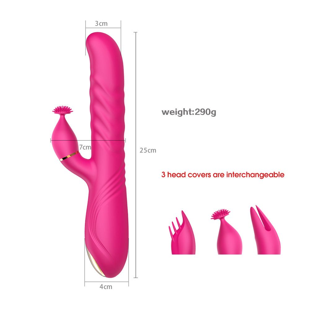 Frequenza Dildo 10 Vibrazioni Coniglio Vibrazione Bacchetta Giocattoli del sesso per le donne Masturbazione femminile Doppio motore G Spot Clitoride_voghion.com