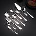 Stainless steel public spoon fork set for hotel banquets and parties, serving separate dishes, leaking cake spoons,_voghion.com