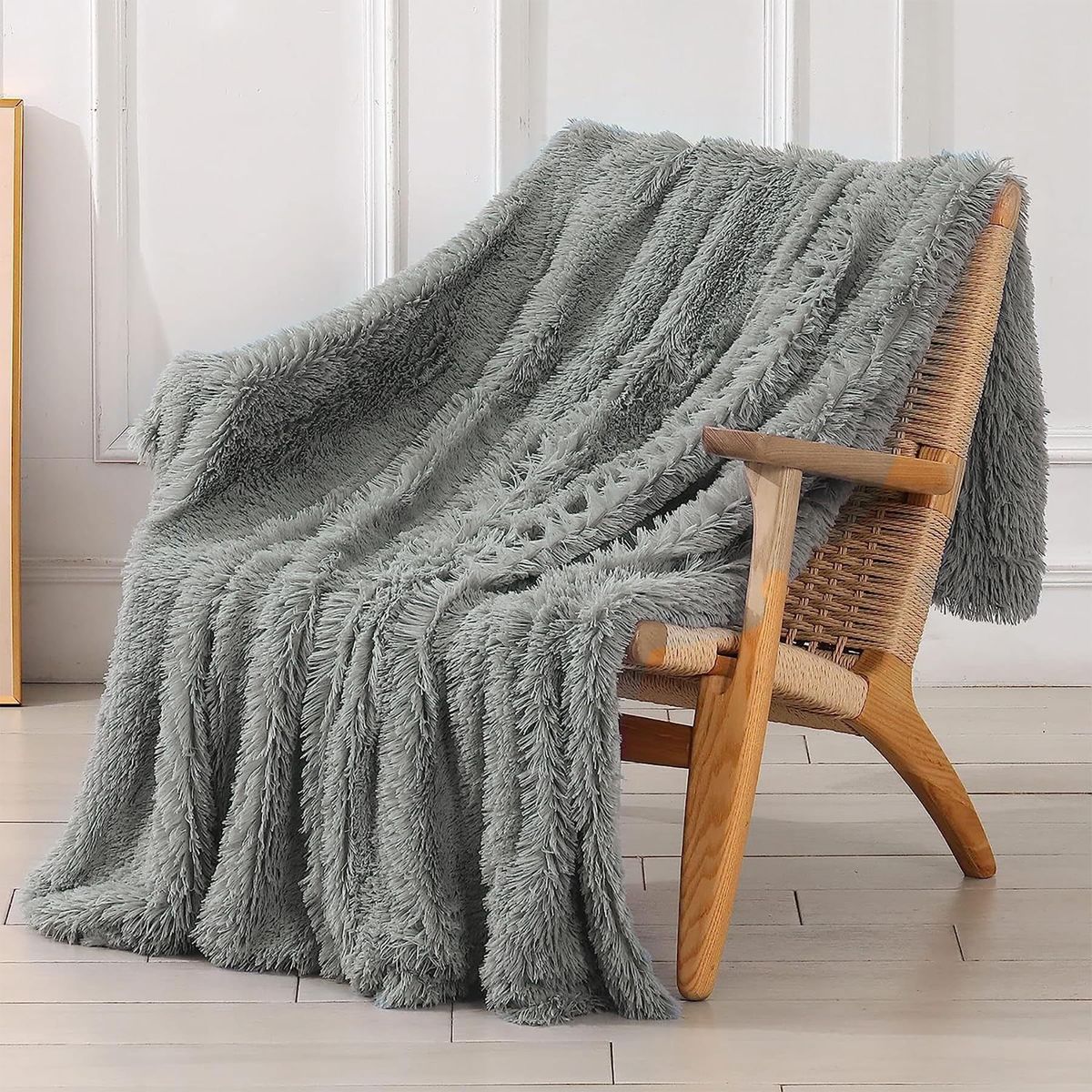 Coperta di peluche per divano, morbida, calda, confortevole, in pelliccia sintetica, per divano e letto, doppia faccia._voghion.com