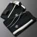 Luxurious New Color-Block Casual Slim Fit Sports Suit Spring And Autumn Men's Cardigan Trendy Jacket Two-Piece Set_voghion.com
