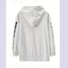 Conjunto de sudadera con capucha y pantalón deportivo a rayas para mujer – 0051 Conjunto minimalista de dos piezas para estar en casa (Blanco/Negro/Marrón, S-XXL)_voghion.com