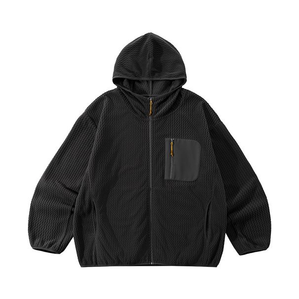 Giacca antivento impermeabile da uomo con collo alto e cerniera - Giacca da esterno leggera in poliestere da 280 g per abbigliamento streetwear e casual_voghion.com