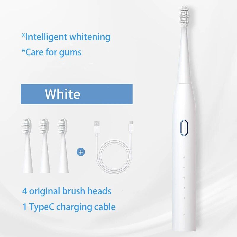 Smart USB wiederaufladbare Sonic weiche Borsten wasserdichte elektrische Zahnbürste für den Heimgebrauch für Erwachsene_voghion.com