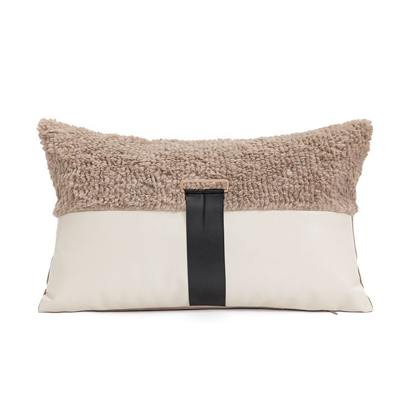 Modern simple black and white pillowcase living room sofa high grade backrest model room leopard jacquard cushion cover wholesale_voghion.com