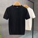Ice Silk Short Sleeved T-shirt For Summer Thin Trendy Brand Knitted Sweater Top, Slim Fit, Elastic And Breathable_voghion.com