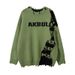 AK Men's Clothing Autumn Winter New Long Sleeve Trendy Brand High Street Irregular Patchwork Frayed Embroidered Letter_voghion.com