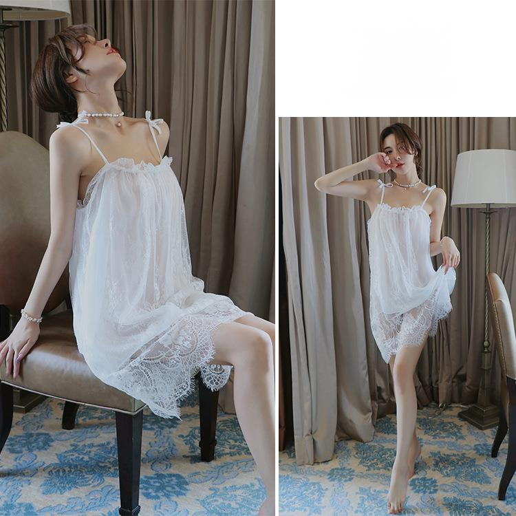 Long Night Long, Sexy Lingerie For Seductive Lace Camisoles, Pajamas, Nightgowns, Home Clothes, Plus Size Women, 1509_voghion.com