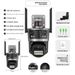 Telecamera di rete wireless HD WiFi icsee 3-eye a tre schermi da 8 MP, a colori, per esterni, con telecomando per telefono cellulare, panoramica a 360°_voghion.com