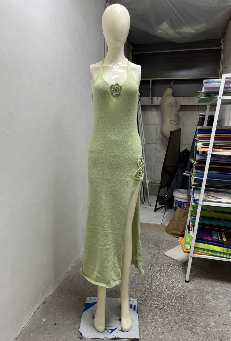 Robe longue ample en polyester et soie, à rayures, manches, col rond, maxi, automne, bouton, imprimé, solide, respirante_voghion.com