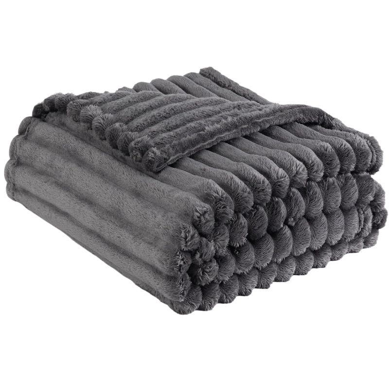 Couverture douce en flanelle soyeuse de haute qualité, jacquard côtelé 3D, couverture de lit légère, couverture de lit quatre saisons, couverture de canapé, couverture câline_voghion.com