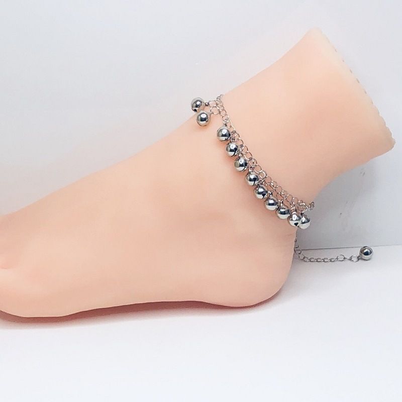 Cavigliera con campanella per gioielli da piede semplici e freschi, in stile etnico per ragazze alla moda_voghion.com