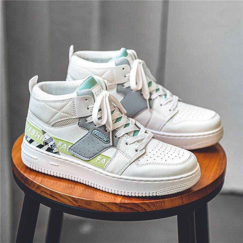 Baskets pour hommes, baskets montantes et polyvalentes, chaussures blanches, chaussures tendance de niche, baskets décontractées respirantes, Ai r For ce One pour hommes_voghion.com