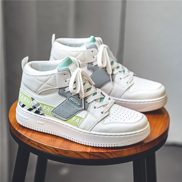 Baskets pour hommes, baskets montantes et polyvalentes, chaussures blanches, chaussures tendance de niche, baskets décontractées respirantes, Ai r For ce One pour hommes_voghion.com