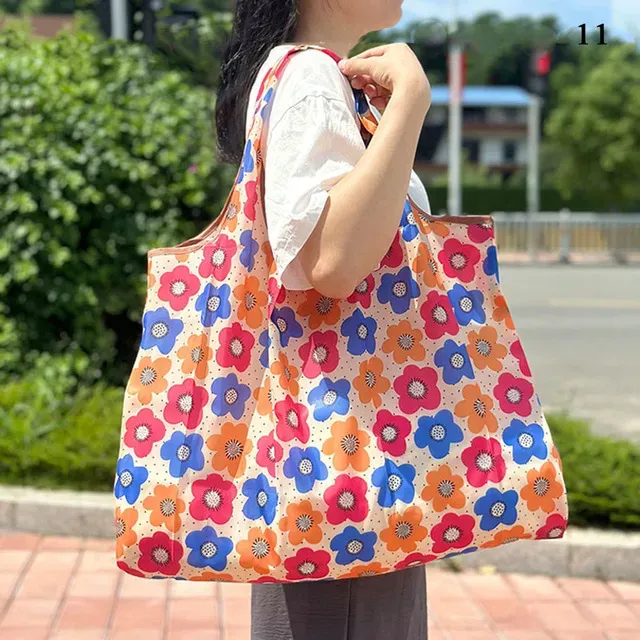 Oxford-Stoff, faltbar, große, tragbare Aufbewahrung, große Kapazität, waschbar, wiederverwendbar, faltbare Einkaufstasche, Handtaschen_voghion.com