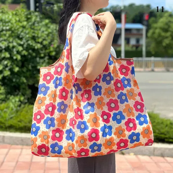 Oxford-Stoff, faltbar, große, tragbare Aufbewahrung, große Kapazität, waschbar, wiederverwendbar, faltbare Einkaufstasche, Handtaschen_voghion.com