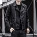 Herrenbekleidung Motorrad Lederjacke Revers Anzug PU Lederjacke Jugendmode Slim_voghion.com