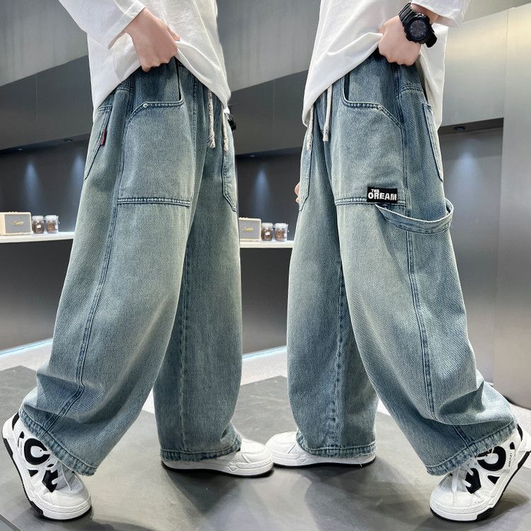 LQ6538 Blau Denim Prinzessin Hosen Grundlegende Stil Neue kinder Verschiedene Europäischen Und Amerikanischen Jeans_voghion.com