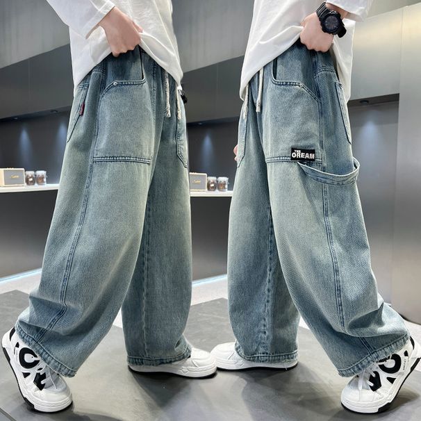 LQ6538 Blau Denim Prinzessin Hosen Grundlegende Stil Neue kinder Verschiedene Europäischen Und Amerikanischen Jeans_voghion.com