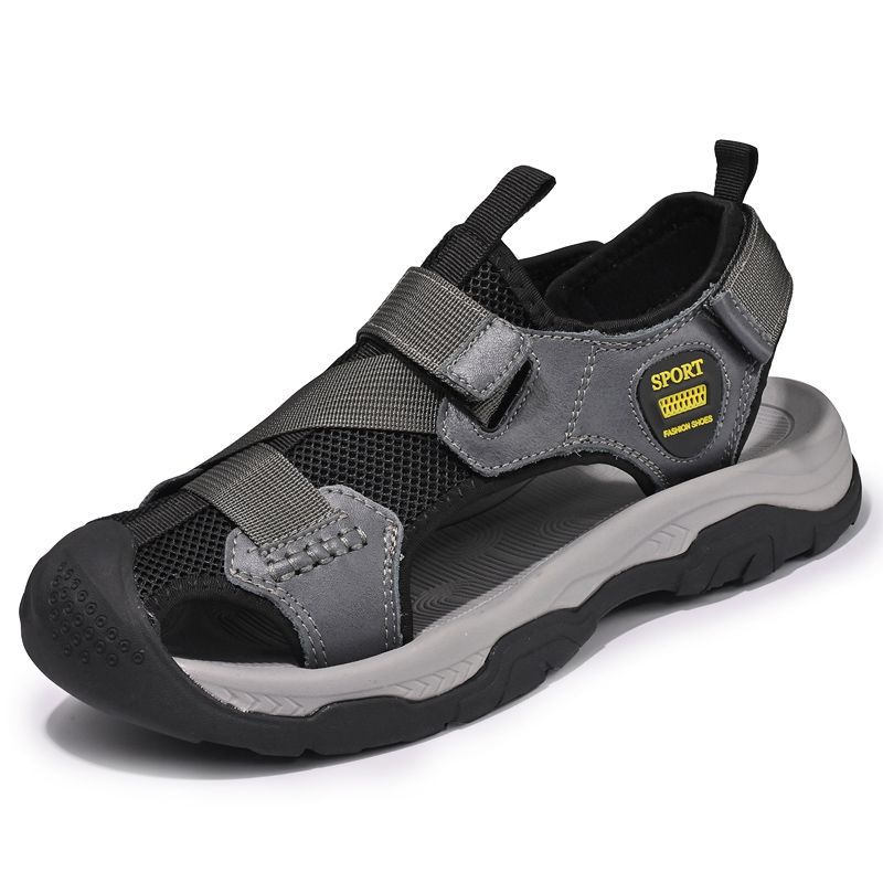 Καλοκαιρινά σανδάλια από δέρμα αγελάδας Υπαίθρια παπούτσια νερού Casual Ανδρικά παπούτσια παραλίας Σανδάλια_voghion.com