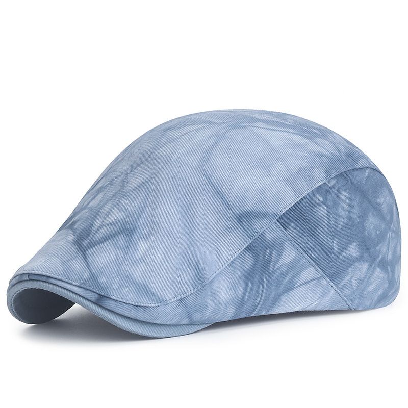 Spring and Summer Ink Men's Beret Tie Dyed Duck Tongue Women's English Literary Newspaper Boy Forward Hat_voghion.com