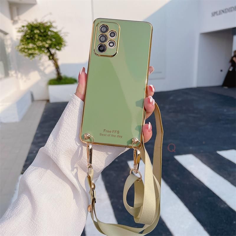 Crossbody Lanyard Cord Case For Samsung Galaxy A03s A31 A21s A03 Core A14 M31 M51 Strap Plating Silicone Back Cover A 03 31 2022_voghion.com