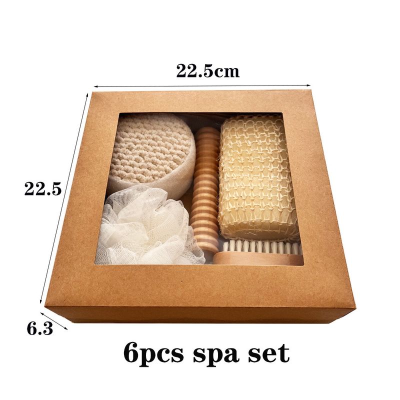 Seven Piece Rubble Towel Brush Foot Grinding Stone Sisal Bath Flower Set Gift Box_voghion.com