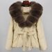 "Tailored Winter Essential – Women’s Short Puffer Jacket With Detachable Fox Fur Trim (91% Duck Down, Belted Waist For Petite Frames)"_voghion.com