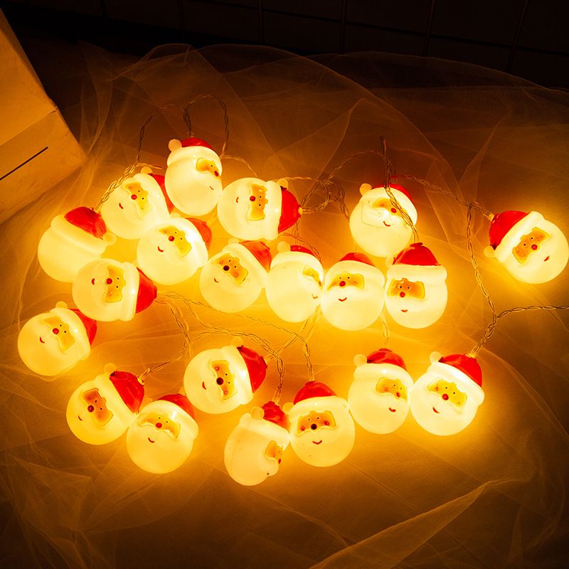 Festive LED Christmas Light String With Santa & Snowman Decorations - Battery/USB Operated, Multi-Color & Flashing Modes For Holiday Home Decor"_voghion.com
