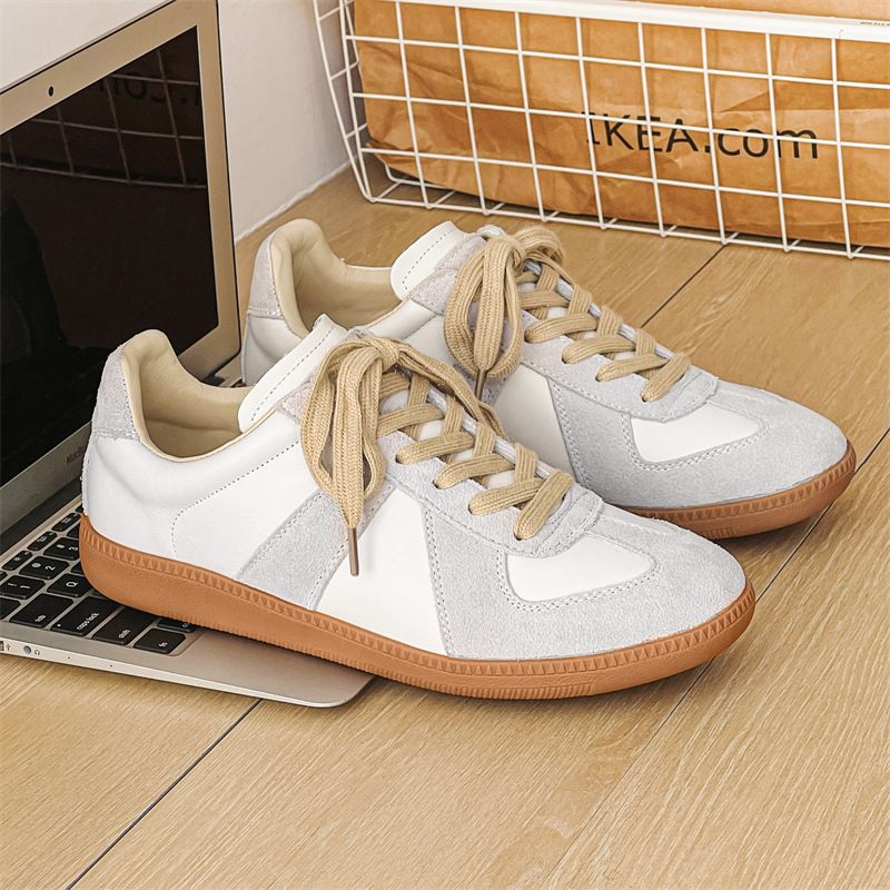 Margiela Trendy vrchní vrstva z hovězí kůže na trénink s měkkým povrchem, protiskluzová podrážka z hovězí šlachy, všestranná ležérní pánská obuv_voghion.com