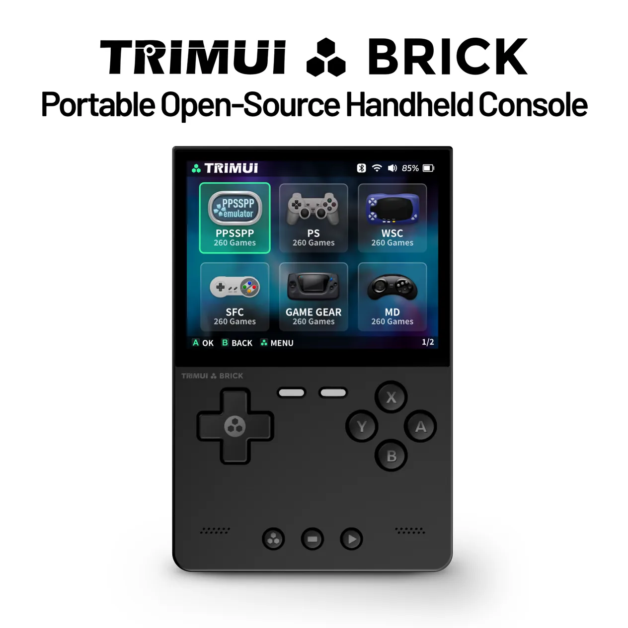 TRIMUI BRICK Handheld Game Console 3.2'' IPS Screen Linux System Trimui UI Metal Back Panel Key LED Lighting Free Keycap_voghion.com