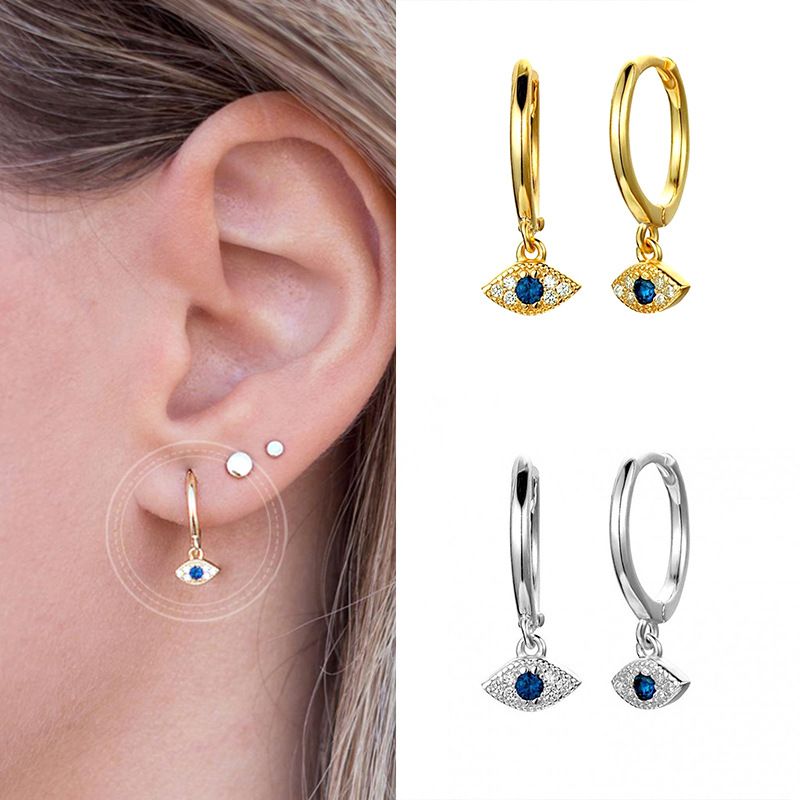 Sterling Venus Sier Devil's EyeOhrringe Für Frauen Einfache Nette Zirkon Ohr Schnalle Retro Schmuck Großhandel_voghion.com