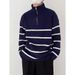 Maglione a righe con cerniera a collo alto e mezza lunghezza, da uomo, autunno e inverno_voghion.com