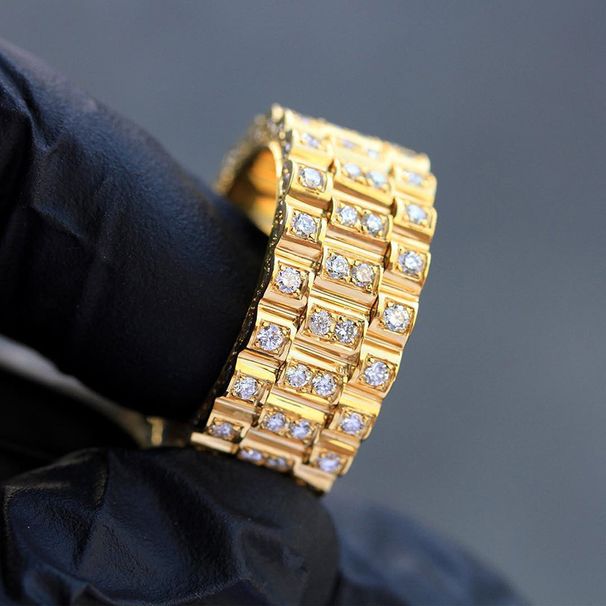 Cao Shi temperament men's and women's universal zircon ring, high-end niche ring_voghion.com