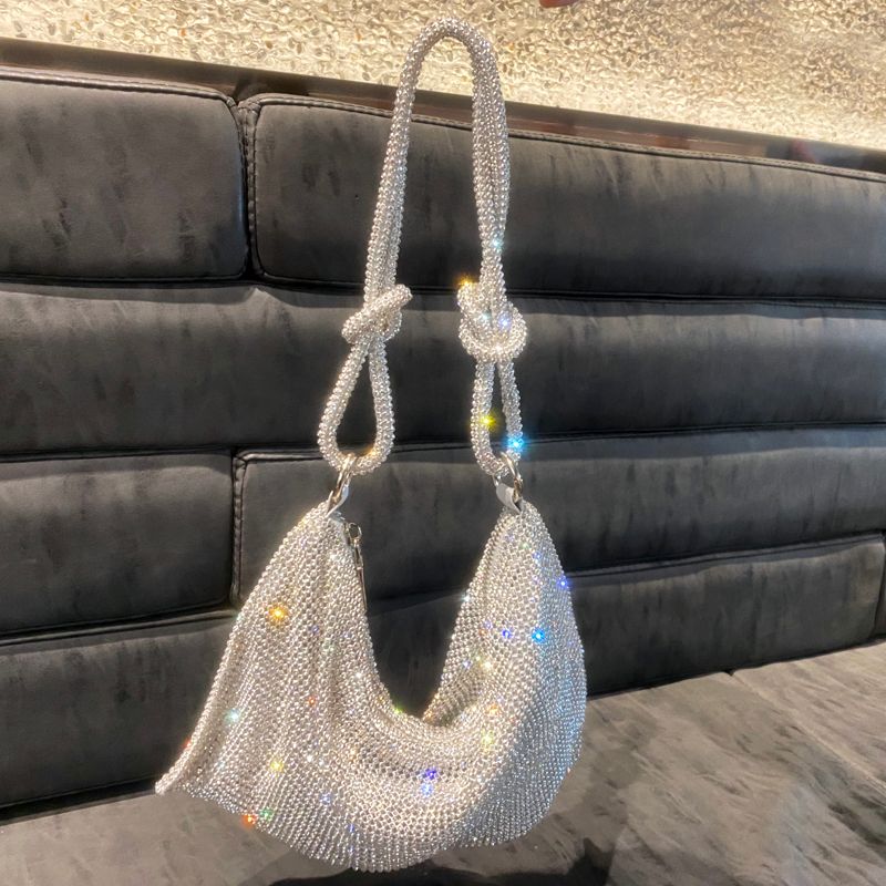 borsa a tracolla hobo di design di lusso Maniglia strass brillanti Pochette da sera Borsa Borse di cristallo e borsetta Borse Hobo_voghion.com