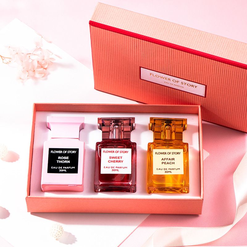 2024 New Hot Perfume Set Box Perfume Flower Tale of Things Set Three Piece Γυναικείο ροδακινί κεράσι τριαντάφυλλο Student άρωμα_voghion.com