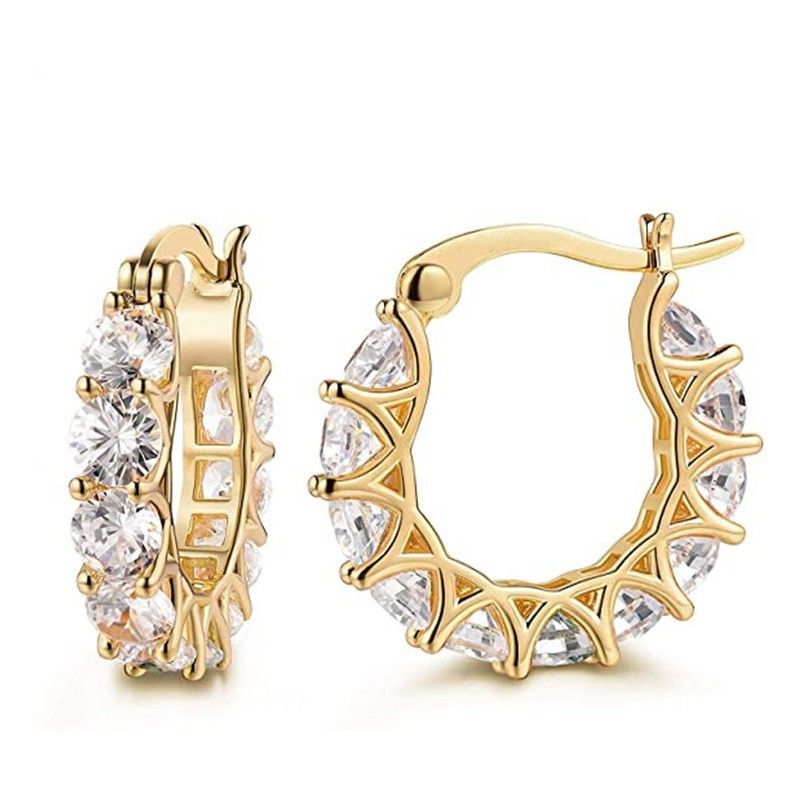 Sanjie Fashion Ins Style für Frauen Französisch Full Set Zirkon Spitze U-förmige Ohrringe_voghion.com