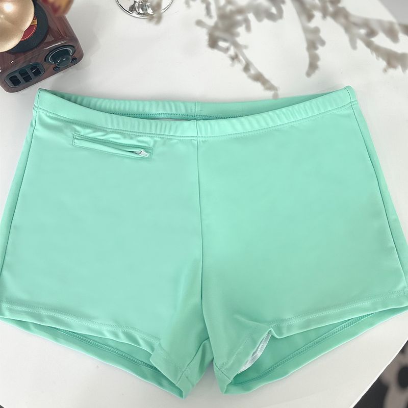 Men's Swim Trunks - Slim Fit Quick-Dry Beach Shorts With Zipper & Elastic Waist (Solid Color For Swimming & Summer Vacation)​_voghion.com