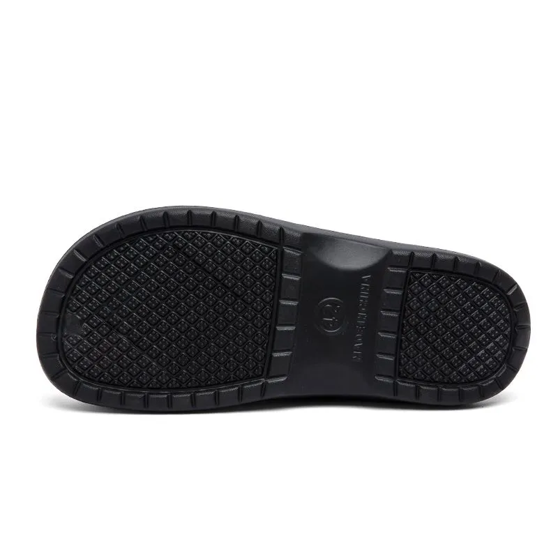 Chaussures de restaurant de service alimentaire pour hommes, chef antidérapant résistant à l'huile pour chaussures de travail de cuisine_voghion.com