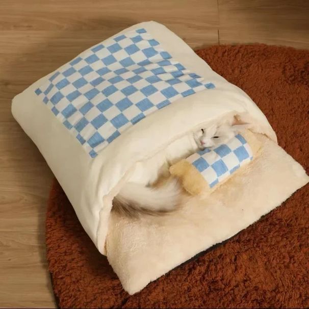 Cuccia per gatti invernale calda pieghevole accessori cuscini animali domestici gattino cane tappetino case cesto beni cose cuccioli habitat forniture tutto_voghion.com