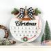 Cross-border creative Christmas home decorations Christmas wooden countdown calendar round wall door listing_voghion.com