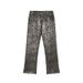 2024 Summer New Trendy Brand Laser Shiny Gold Casual Slightly Stretchy Leopard Print Jeans Unisex_voghion.com