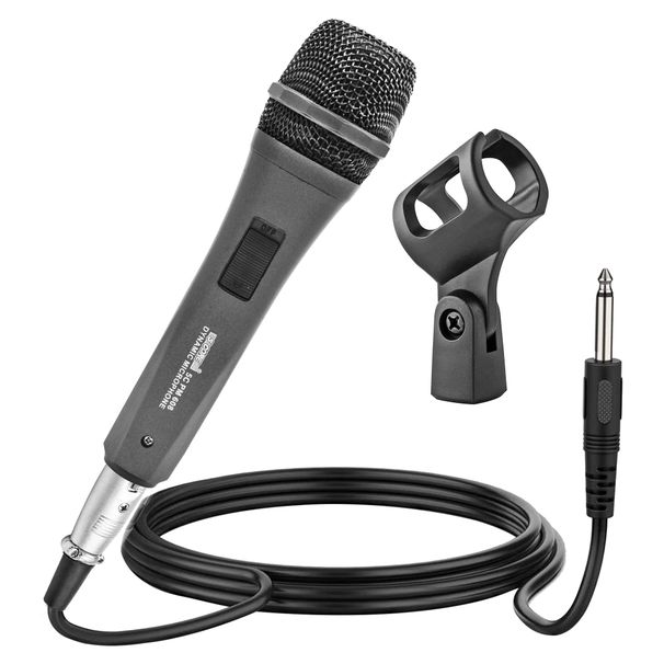 5 CORE Microphone Dynamic Vocal Handheld Mic Cardioid Unidirectional Microfono w On Off Switch + XLR Audio Cable for Singing Karaoke Public Speaking &_voghion.com