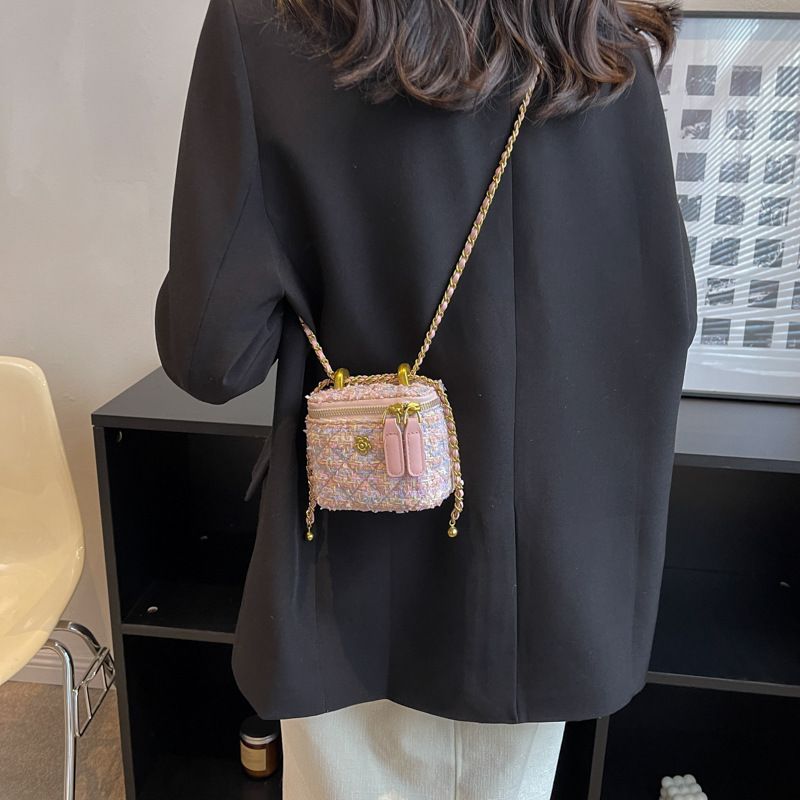 Fabric Mini Chain Bag Female Niche Design Box Small Square Bag Versatile Crossbody Bag_voghion.com