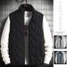 Autumn Winter New Stand Collar Korean Version Slim Fit Handsome Sleeveless Waistcoat Jacket Casual Vest Men Trendy_voghion.com
